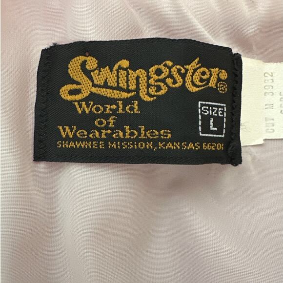 Swingster Vintage Winston Flashpoint Satin Bomber Jacket Embroidered Red USA - Picture 10 of 13